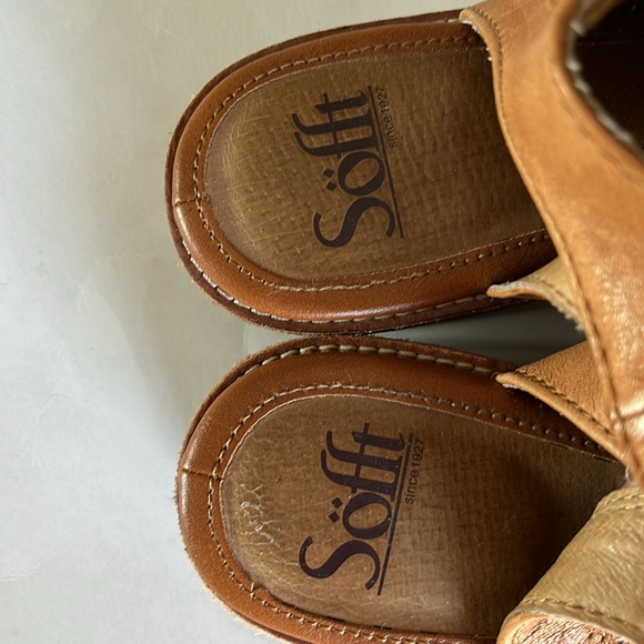 Sofft Nalda leather luggage zipper sandals perforated low heel open toe Sz9 - Picture 5 of 13